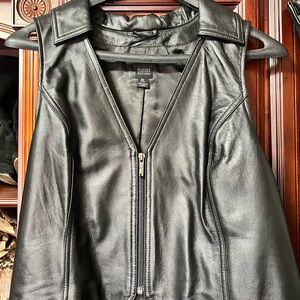 Wilsons Leather Black Sleeveless Vest